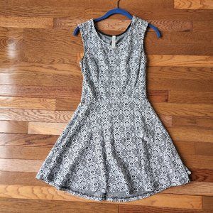 Lovely Day Keyhole Skater Skirt Geometric Dress